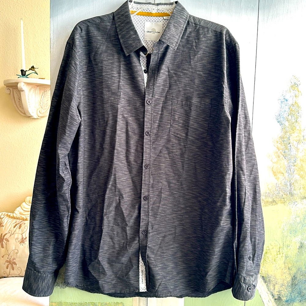 CRAFT FLOW men’s button-down, Heather Gray